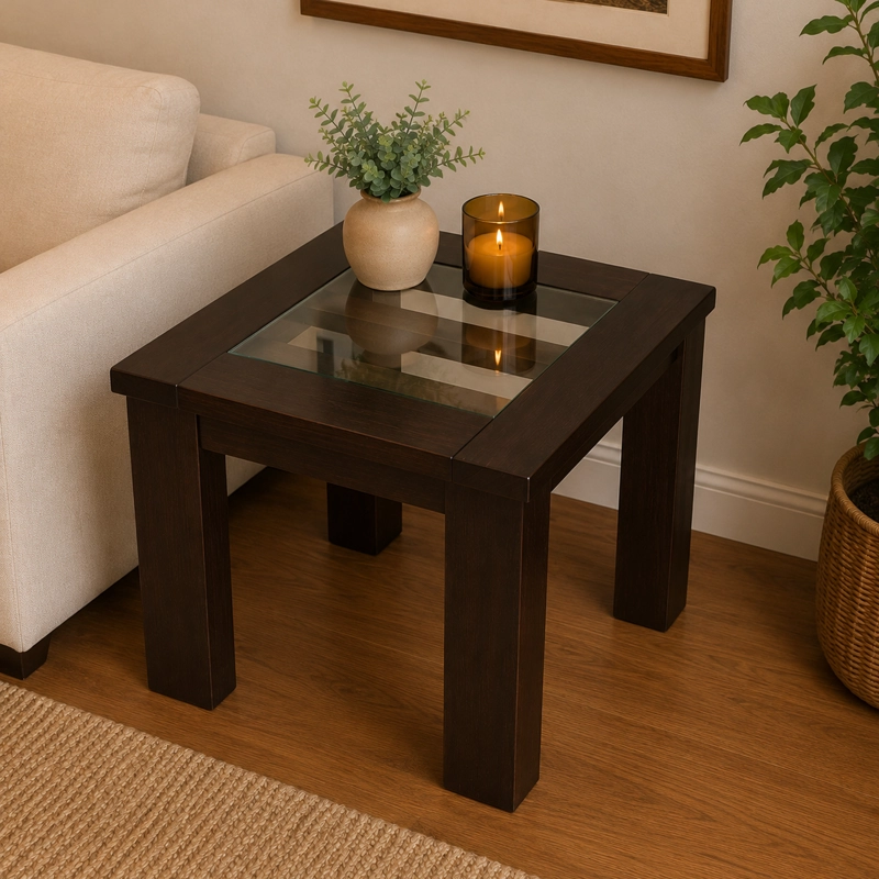 MESA LATERAL MILAN COLOR CHOCOLATE - 2