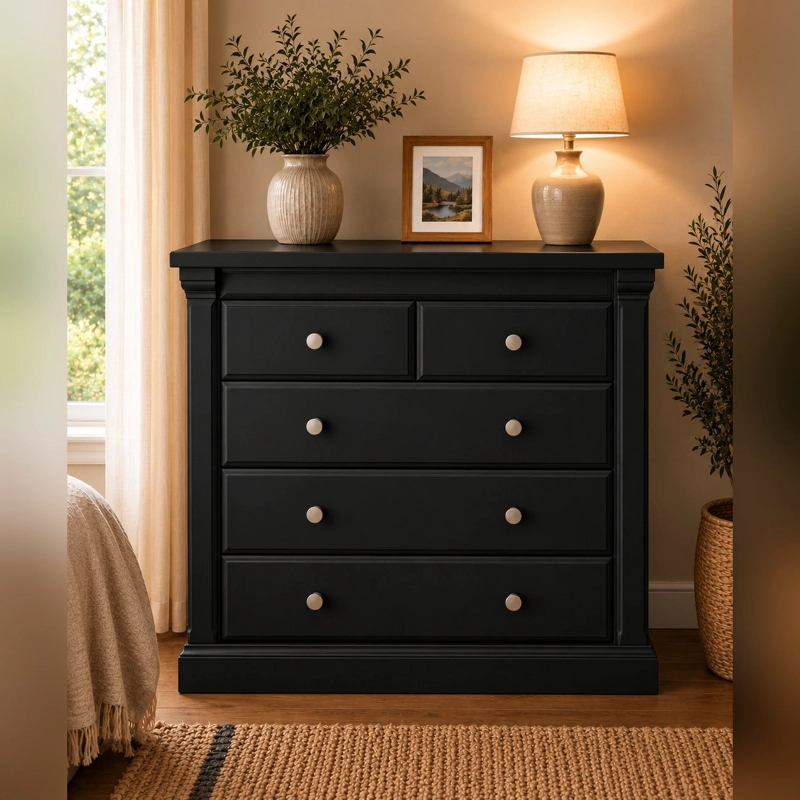 COMODA MUNICH 5 CAJONES COLOR NEGRO HEIM STORE - 1