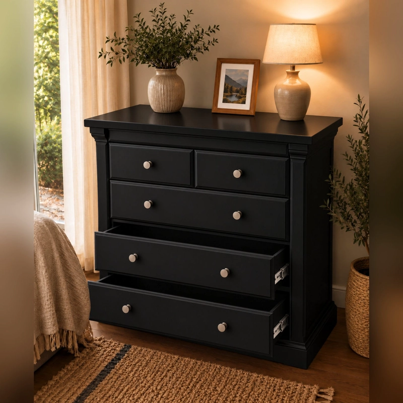COMODA MUNICH 5 CAJONES COLOR NEGRO HEIM STORE - 3