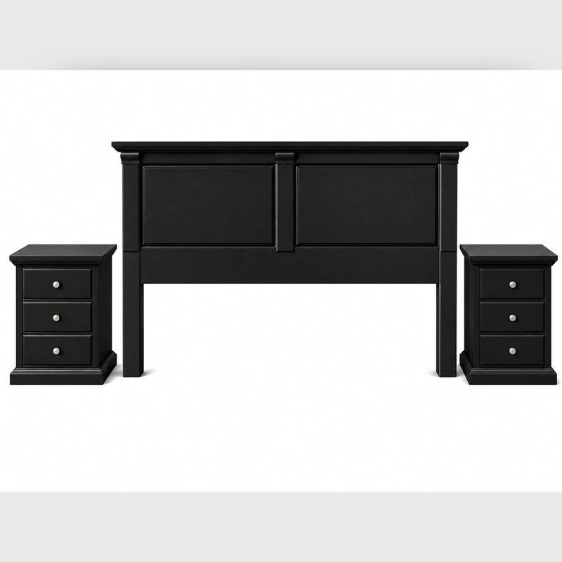 RESPALDO CAMA 2 PLAZAS MUNICH COLOR NEGRO HEIM STORE - 3