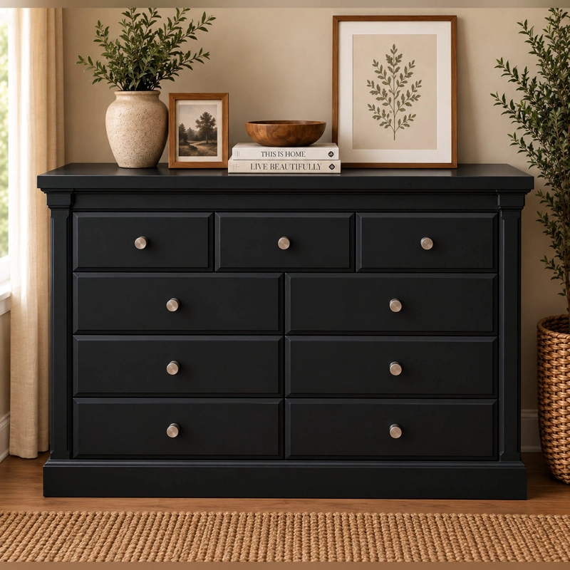 COMODA MUNICH 9 CAJONES NEGRO HEIM STORE - 1