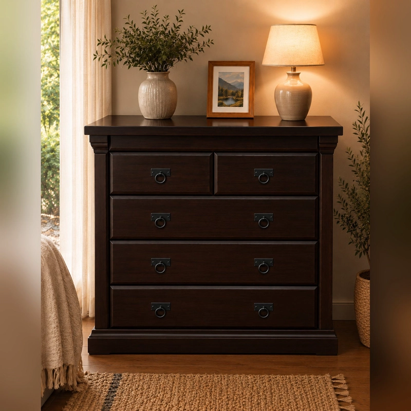 COMODA MUNICH 5 CAJONES COLOR CHOCOLATE HEIM STORE - 1