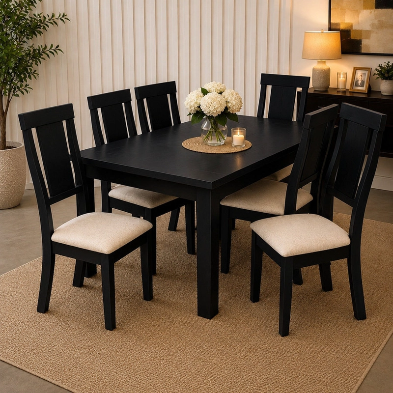 COMEDOR 6 SILLAS MUNICH COLOR NEGRO HEIM STORE - 3