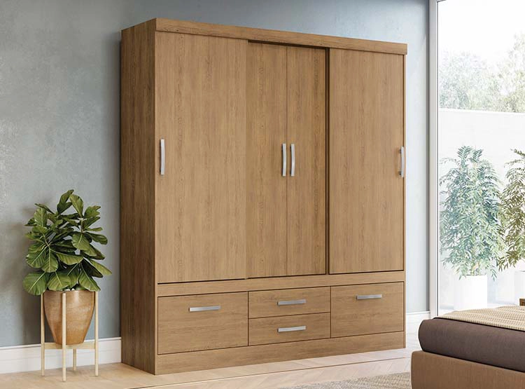 CLOSET RIPLEY HOME S453 4 PUERTAS 4 CAJONES CAFÉ CLARO - 5