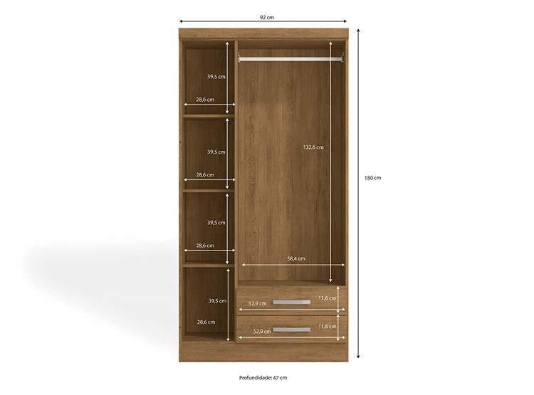 CLOSET RIPLEY HOME S443 TECA 3 PUERTAS 2 CAJONES CAFÉ CLARO - 4