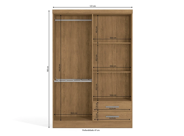 CLOSET RIPLEY HOME S444 TECA 4 PUERTAS 2 CAJONES CAFÉ CLARO - 4