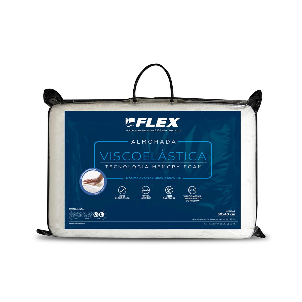 ALMOHADA FLEX VISCOELASTICA BANANA 60 X 40 CM BLANCO - 1