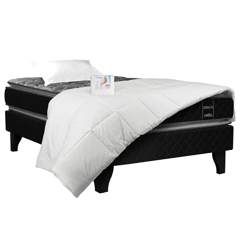 JUEGO DE DORMITORIO CELTA CAMA EUROPEA TERAPEUTIC 1.5 PLAZAS + TEXTIL - 1