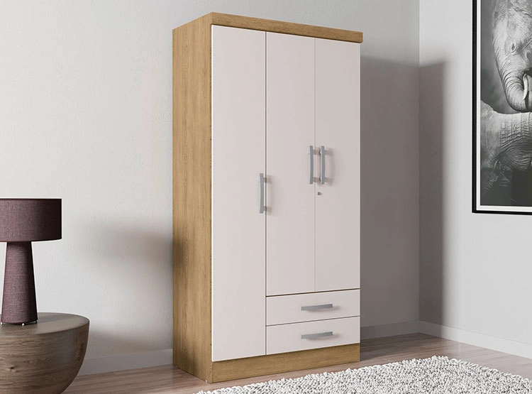 CLOSET RIPLEY HOME S443 CARVALLE 3 PUERTAS 2 CAJONES BLANCO - 4