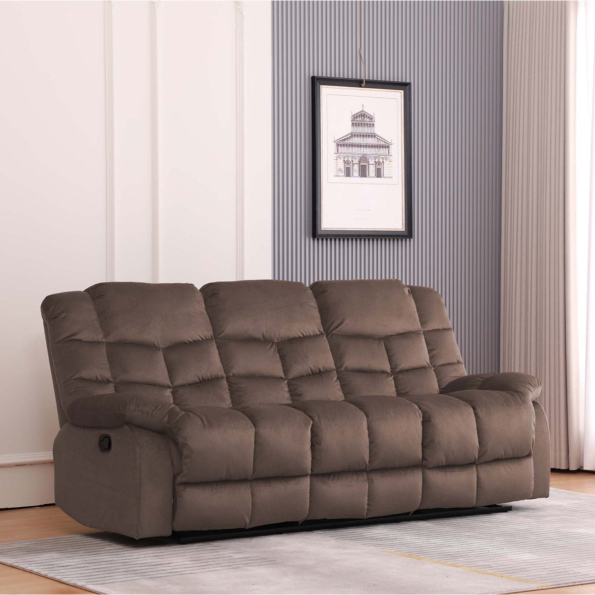 SOFÁ RIPLEY HOME RECLINABLE NEW YOZ 3 CUERPOS CAFÉ CHOCOLATE - 1
