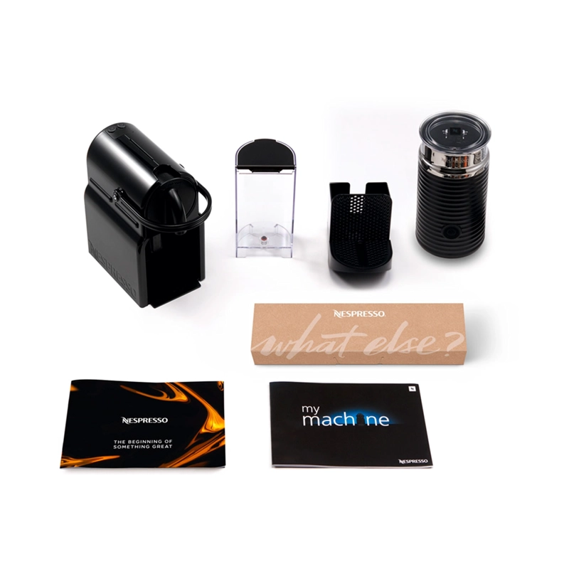 COMBO CAFETERA NESPRESSO CÁPSULA INISSIA D40 NEGRA + ESPUMADOR LECHE - 10
