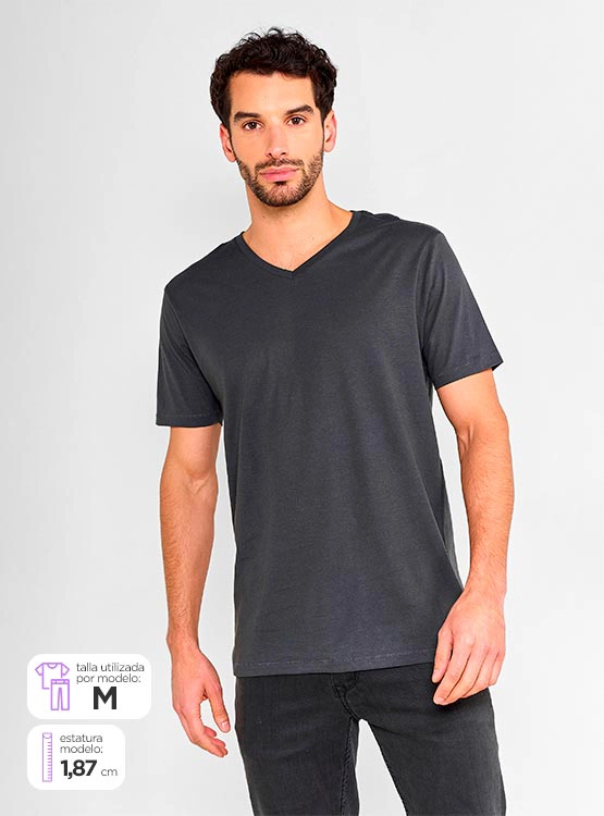 POLERA HOMBRE MARQUIS ALGODÓN CUELLO EN V - 1