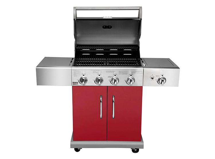PARRILLA A GAS BBQ GRILL TEXAS 4 QUEMADORES + QUEMADOR LATERAL INFRARROJO BURDEO - 2