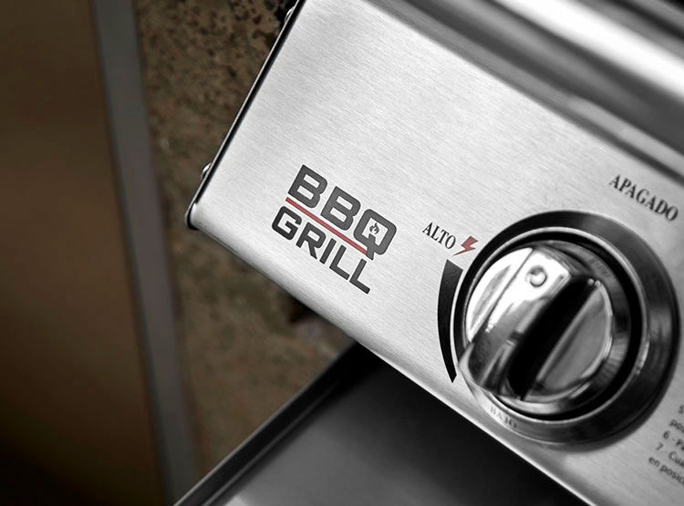 PARRILLA A GAS BBQ GRILL KANSAS EMPOTRADA 4 QUEMADORES ACERO - 7