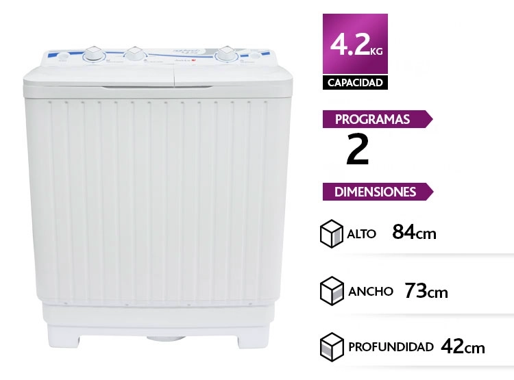 LAVADORA CENTRIFUGA SINDELEN LC-4550 4.2KG/3.2KG BLANCO
