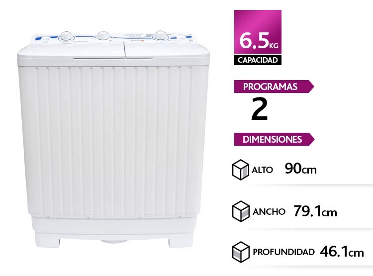 LAVADORA CENTRIFUGA SINDELEN LC-6550 6.5KG/4KG BLANCO - 1