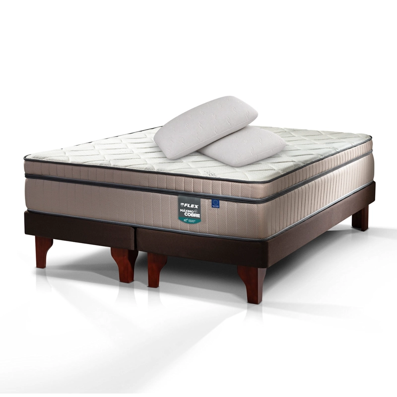 JUEGO DE DORMITORIO FLEX CAMA EUROPEA MÁXIMO COBRE KING CHOCOLATE + TEXTIL - 3