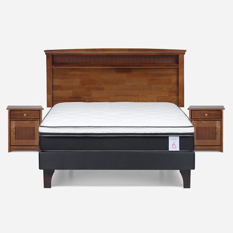 JUEGO DE DORMITORIO ROSEN CAMA EUROPEA NEW STYLE 6 2 PLAZAS + MADERAS VENETO - 1