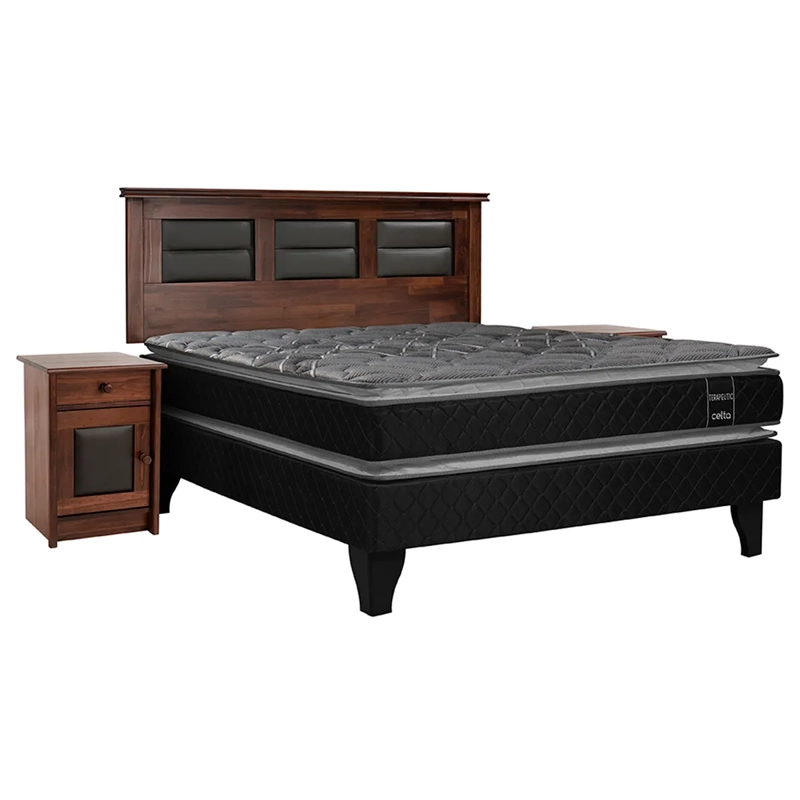 CAMA EUROPEA CELTA TERAPEUTIC 2 PL + MUEBLES VILLARREAL - 1