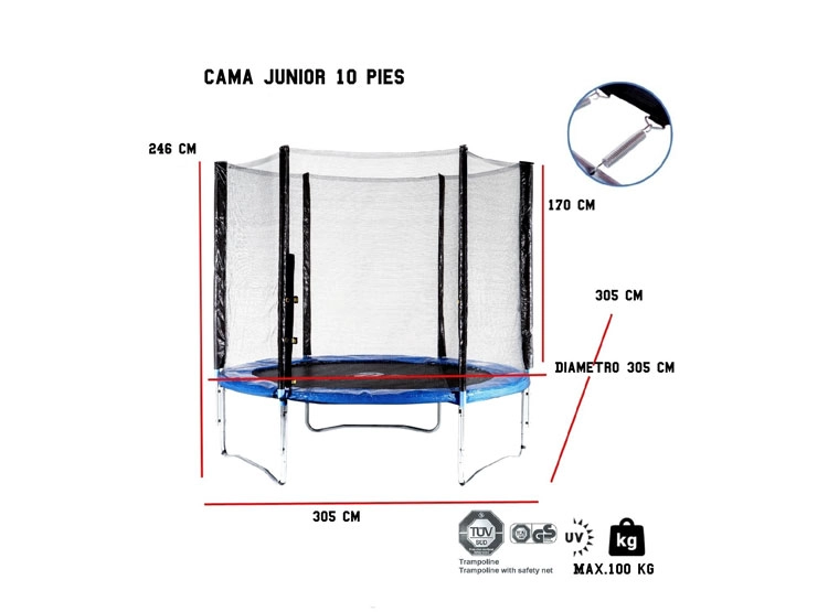 CAMA ELASTICA KIDSCOOL 3.05 MT (10 PIES) - 8