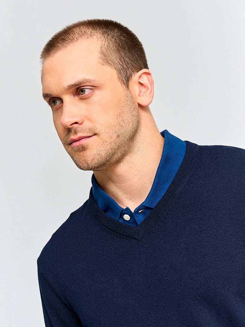 SWEATER HOMBRE KENNETH STEVENS ALGODÓN CUELLO EN V - 3