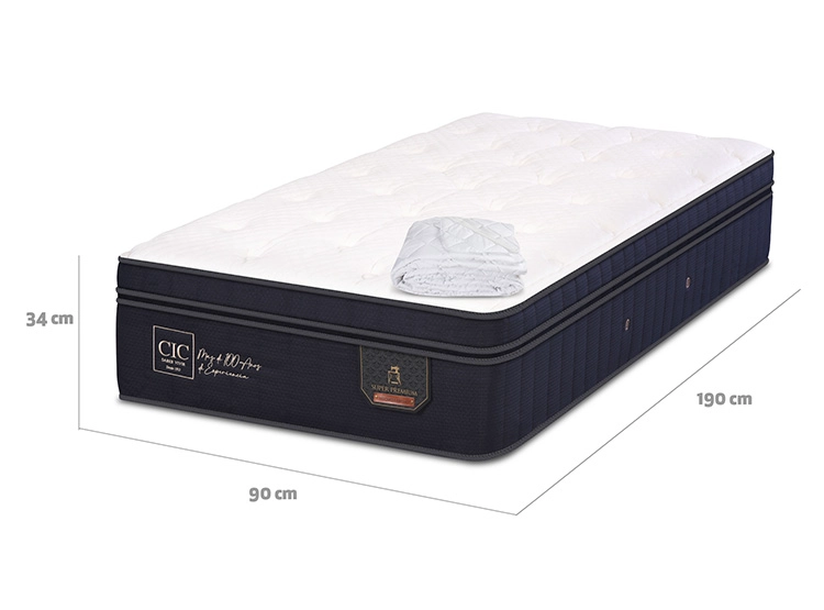 SET CIC COLCHÓN SUPER PREMIUM 1 PLAZA + CUBRE - 3