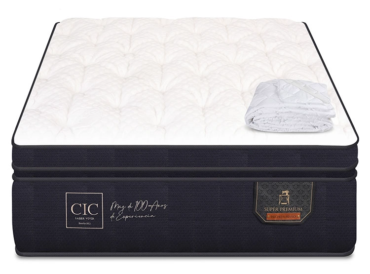 SET CIC COLCHÓN SUPER PREMIUM 1.5 PLAZAS + CUBRECUBRE - 1