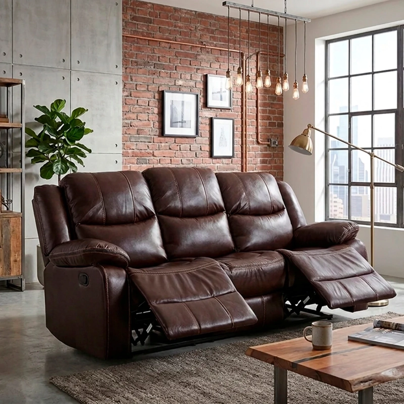SOFÁ RIPLEY HOME RECLINABLE FINESSO 3 CUERPOS CAFÉ - 1
