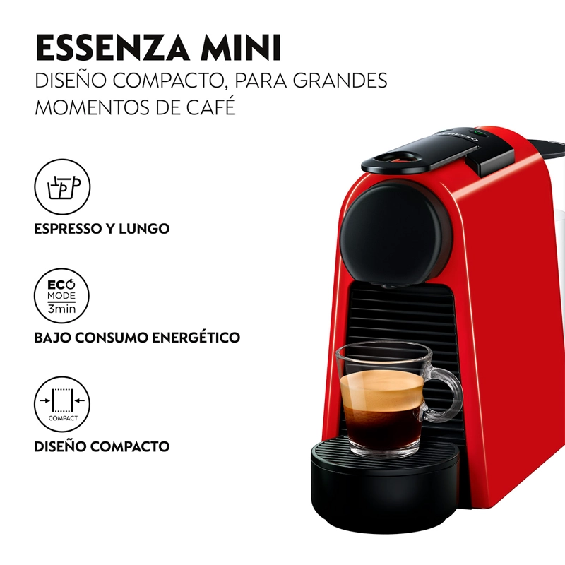 CAFETERA NESPRESSO CÁPSULA ESSENZA MINI D30 ROJO - 4