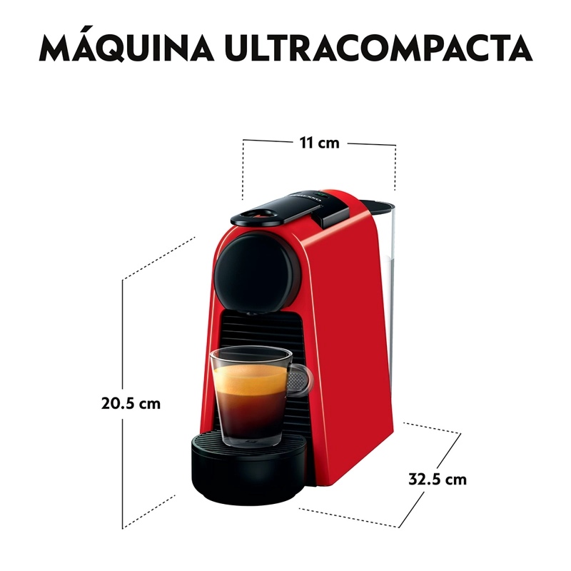 CAFETERA NESPRESSO CÁPSULA ESSENZA MINI D30 ROJO - 6