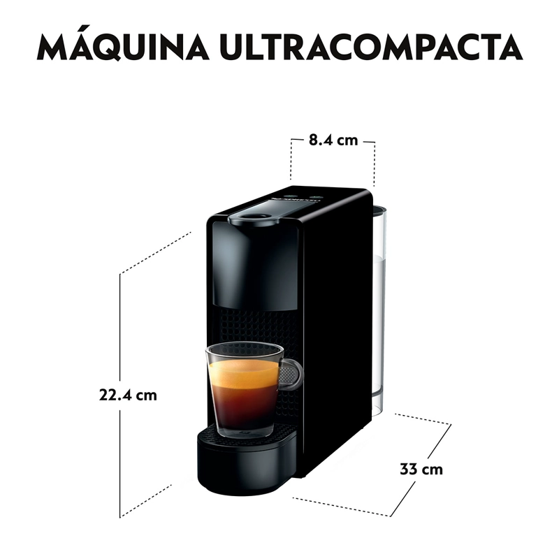 COMBO CAFETERA NESPRESSO CÁPSULA ESSENZA MINI C30 NEGRO + ESPUMADOR LECHE - 7