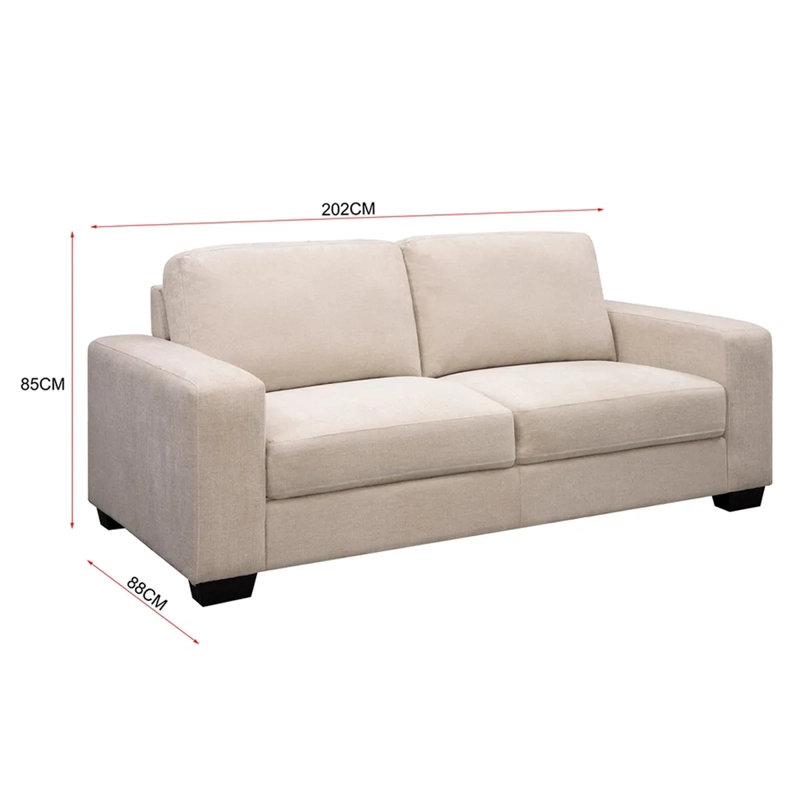 SOFÁ RIPLEY HOME PLOT 3 CUERPOS BEIGE - 5