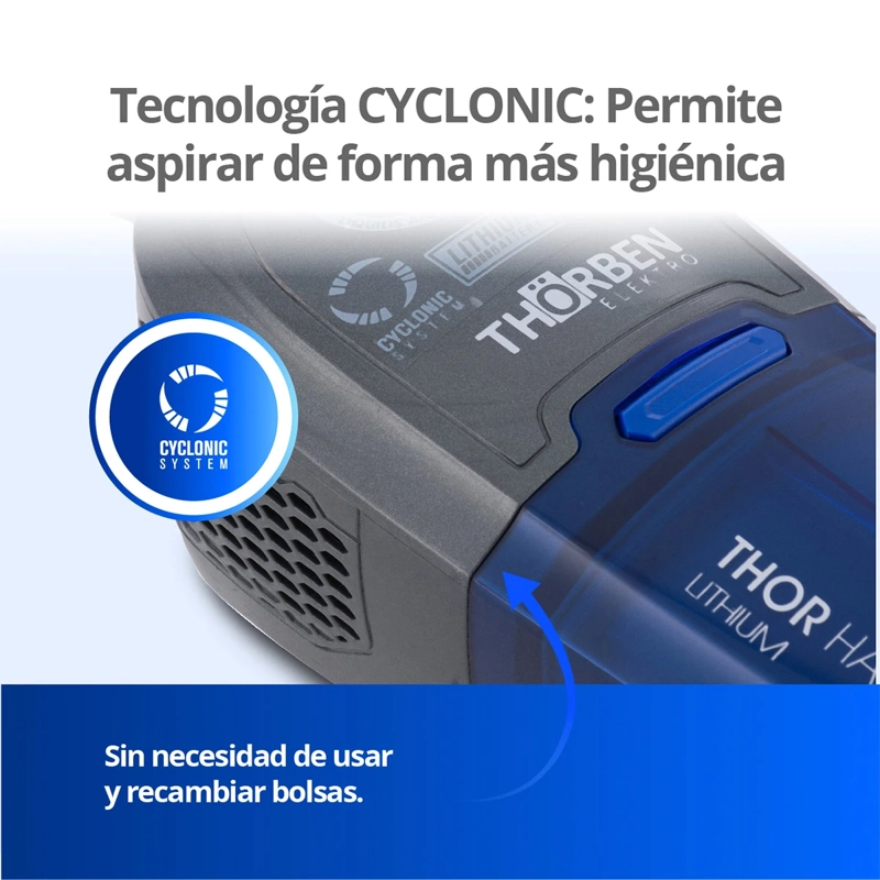 ASPIRADORA DE MANO THORBEN INALÁMBRICA PORT THOR HANDY LITHIUM - 3