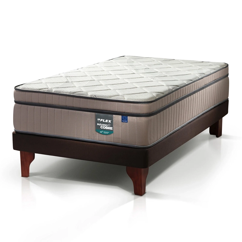 CAMA EUROPEA FLEX MÁXIMO-R COBRE MAXIMO 1.5 PLAZAS CHOCOLATE - 3