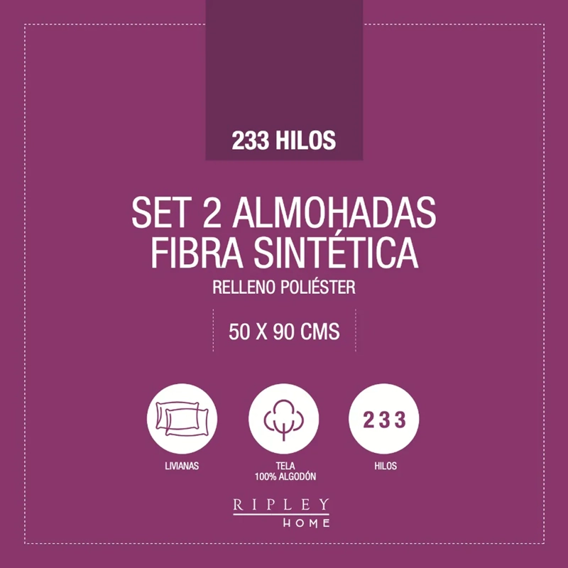 PACK 2 ALMOHADAS RIPLEY HOME 50X90 CM - 2