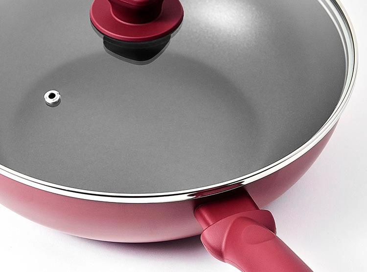 WOK MARMICOC SPRING CON TAPA GUINDA 28 CM - 5