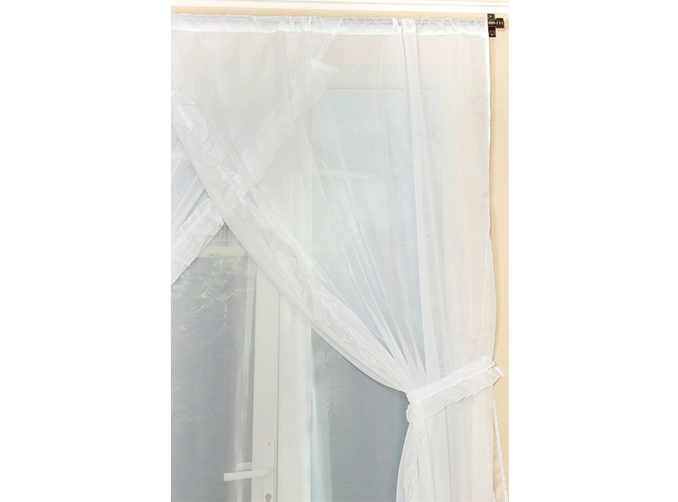 SET CORTINAS DORAL VELO ROMANTICO BLANCO - 2