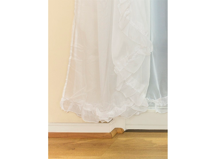 SET CORTINAS DORAL VELO ROMANTICO BLANCO - 3