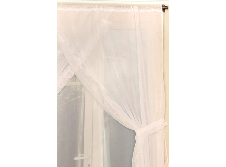 SET CORTINAS DORAL VELO ROMANTICO CRUDO - 2