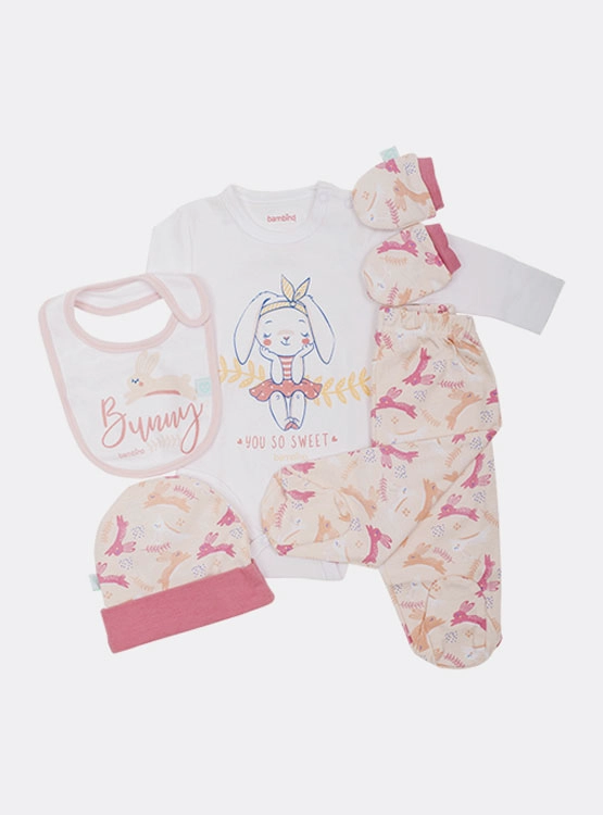 5 PACK CONJUNTO ALGODÓN NIÑA BAMBINO CONJUNTOS - 1