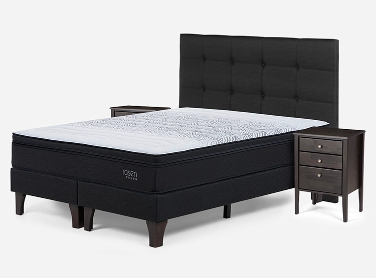JUEGO DE DORMITORIO ROSEN CAMA EUROPEA TEMPO KING + SET ISSEY GRAFITO - 2