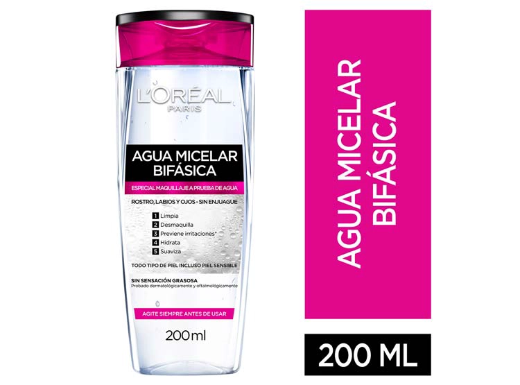 AGUA MICELAR LOREAL BIFÁSICA DERMO EXPERTISE HIDRA TOTAL 5 200 ML - 1