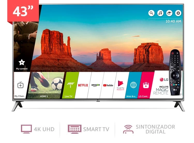 LED LG 43 43UK6500 UHD 4K SMART TV