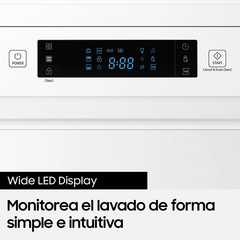 LAVAVAJILLAS SAMSUNG DW60M6040FW 13 CUBIERTOS BLANCO - 6
