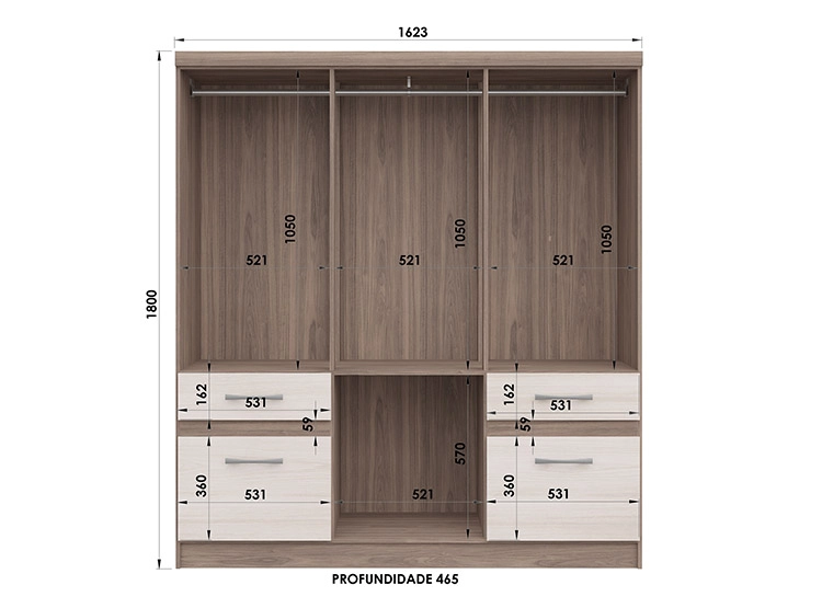 CLOSET YARDAS Y544 6 PUERTAS 4 CAJONES - 5