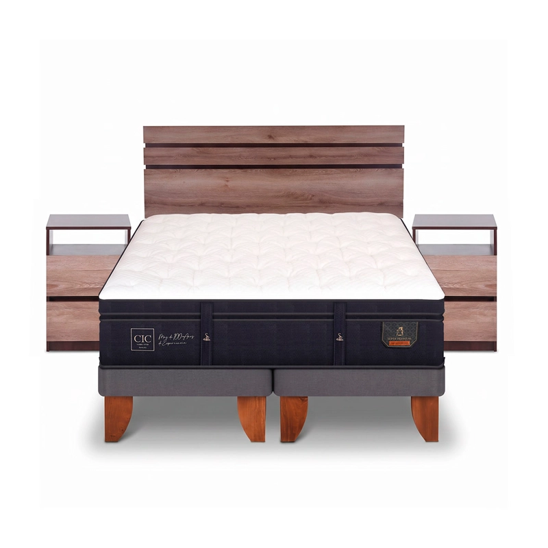 JUEGO DE DORMITORIO CIC CAMA EUROPEA SUPER PREMIUM KING + SET ARES - 1