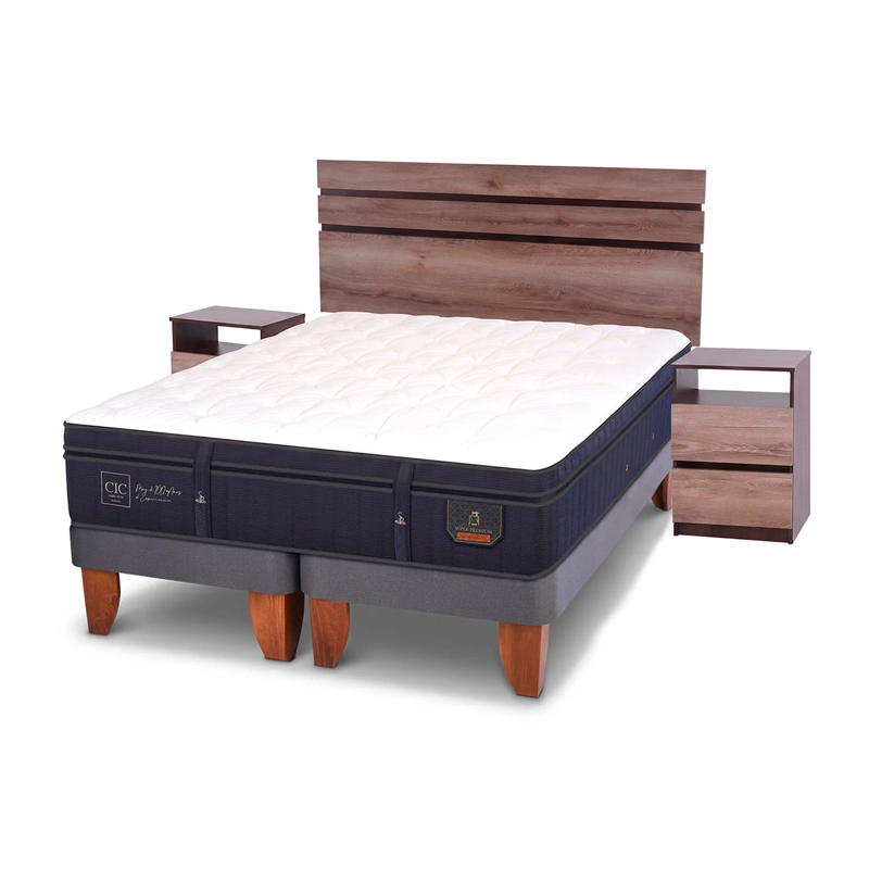 JUEGO DE DORMITORIO CIC CAMA EUROPEA SUPER PREMIUM KING + SET ARES - 2