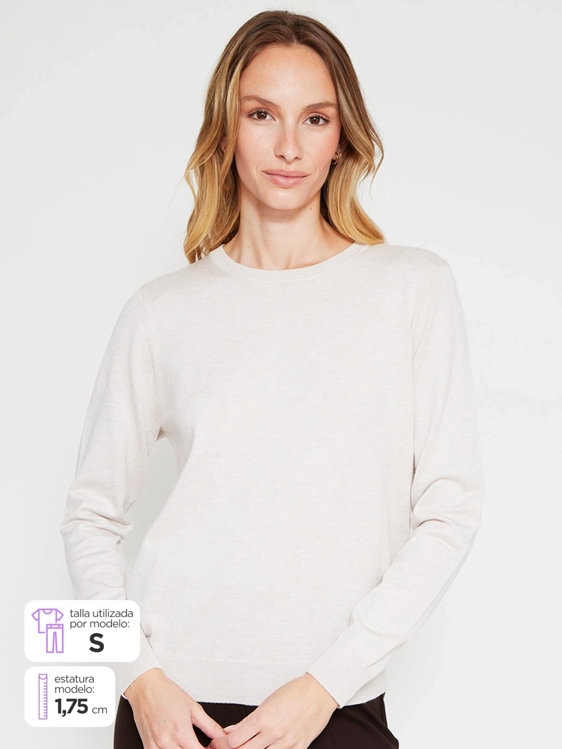SWEATER MUJER AZIZ BÁSICO LISO