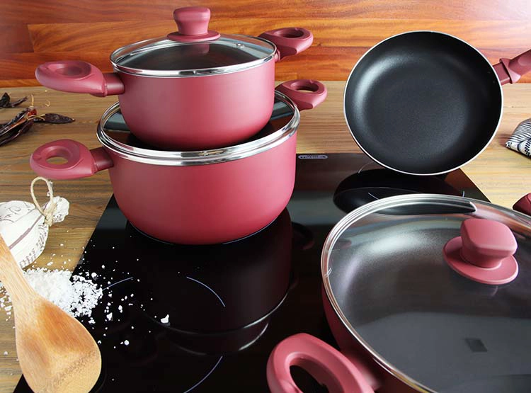 BATERÍA DE COCINA MARMICOC SPRING GRANATE 7 PIEZAS - 9