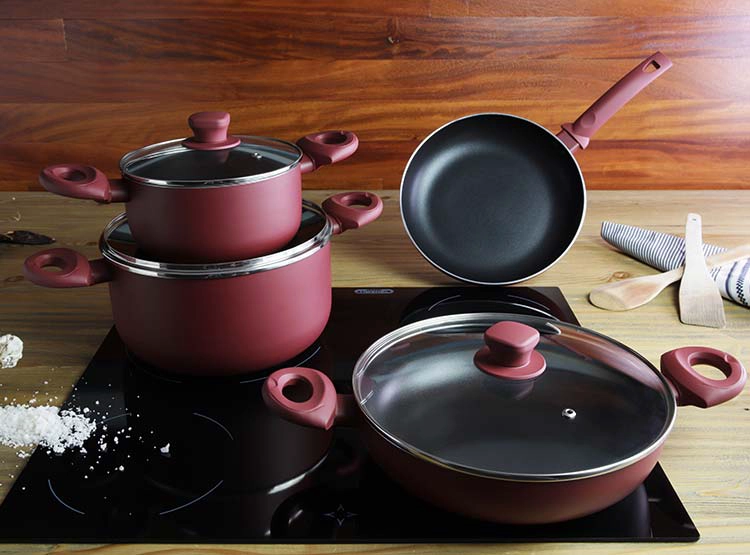 BATERÍA DE COCINA MARMICOC SPRING GRANATE 7 PIEZAS - 10